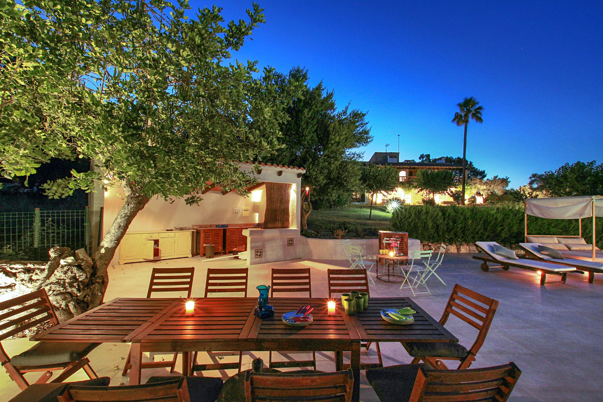Terrace at night