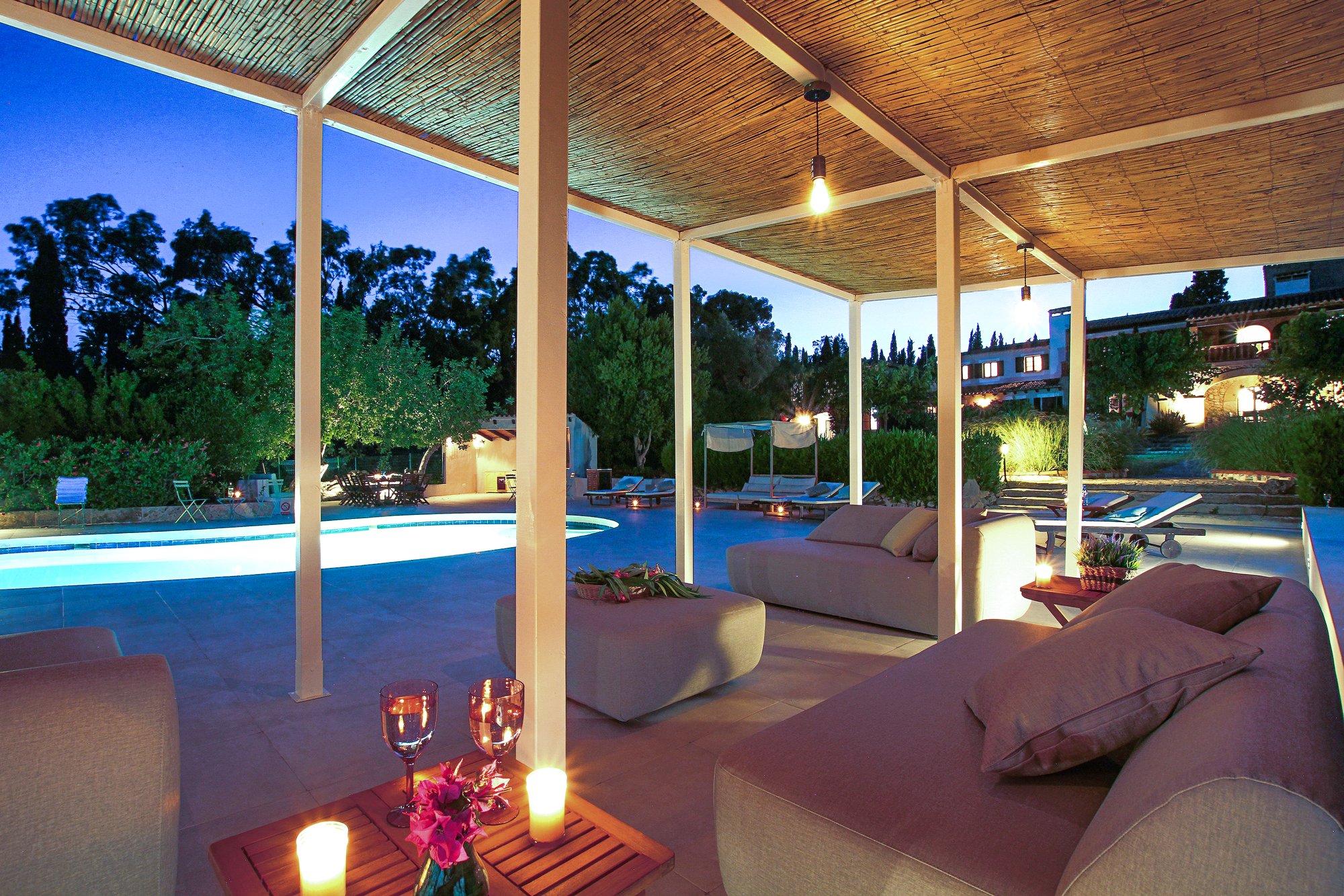 Terrace at night