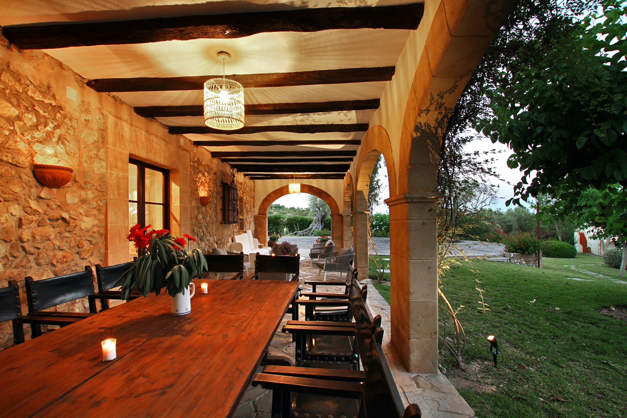 Terrace at night